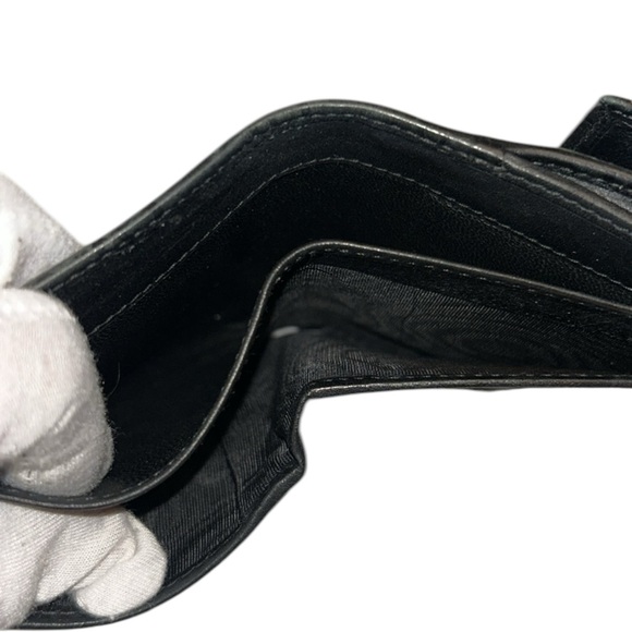 Gucci Guccissima Metal Bar French Flap Black Leather Wallet in VGUC - Picture 11 of 16